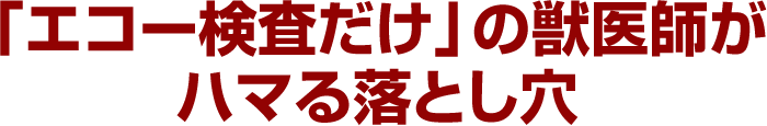 「エコー検査だけ」の獣医師がハマる落とし穴