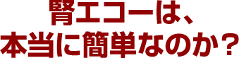 腎エコーは、本当に簡単なのか？