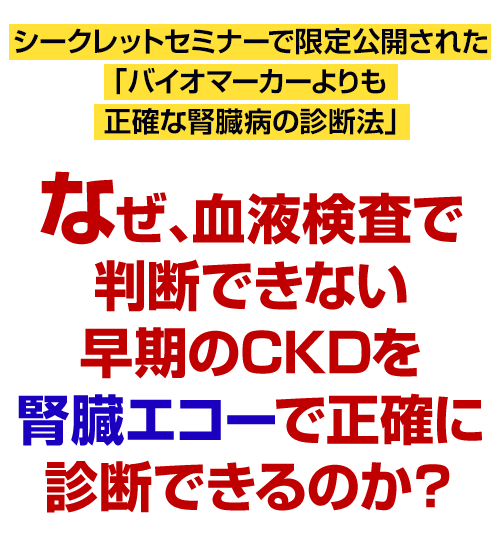 なぜ、血液検査で判断できない早期のCKDを腎臓エコーで正確に診断できるのか？