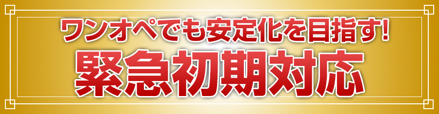 ワンオペでも安定化を目指す！緊急初期対応