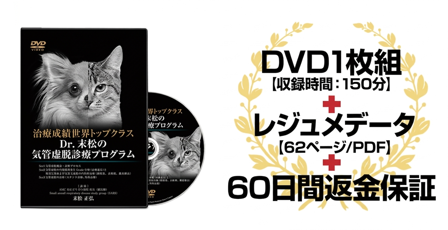 治療成績世界トップクラスDr.末松の気管虚脱診療プログラム