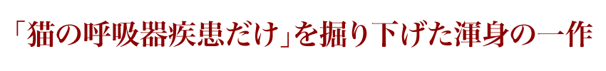 「猫の呼吸器疾患だけ」を掘り下げた渾身の一作