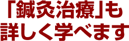 「鍼灸治療」も詳しく学べます