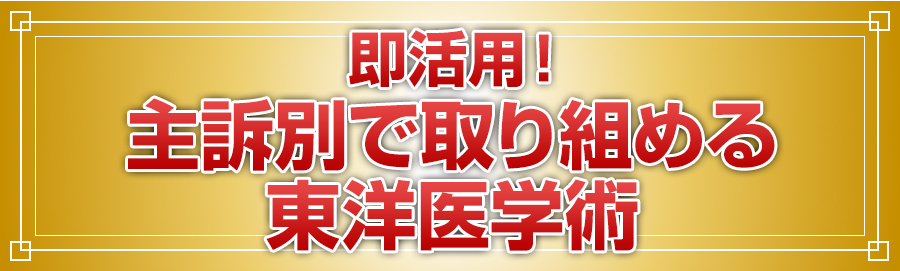 即活用！主訴別で取り組める東洋医学術